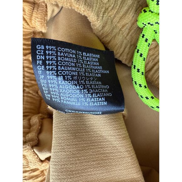 Lazy Oaf Golden Yellow Corduroy Wide Leg Sunshine Embroidered Pants Size 4 - Picture 8 of 9